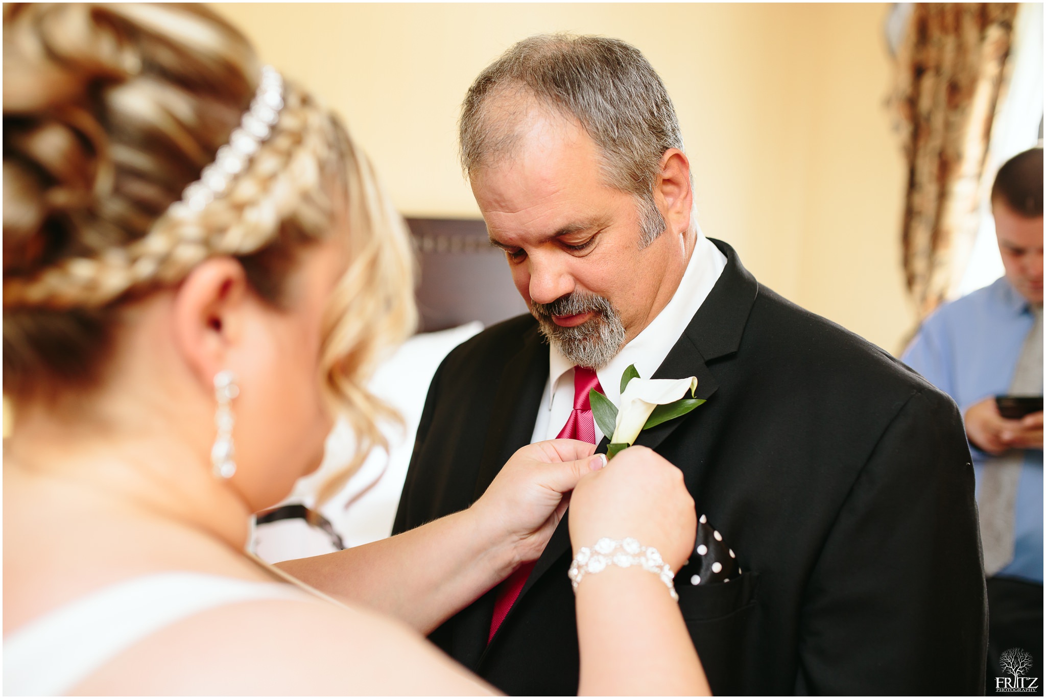 Bride with father getting Ready 